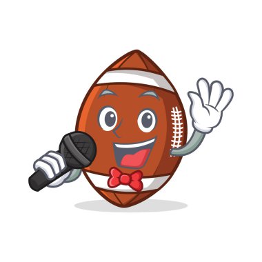 Karaoke Amerikan futbolu karakter karikatür