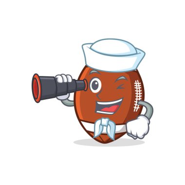 Denizci dürbün Amerikan futbolu karakter karikatür ile