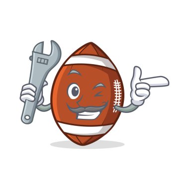 Mekanik Amerikan futbolu karakter karikatür