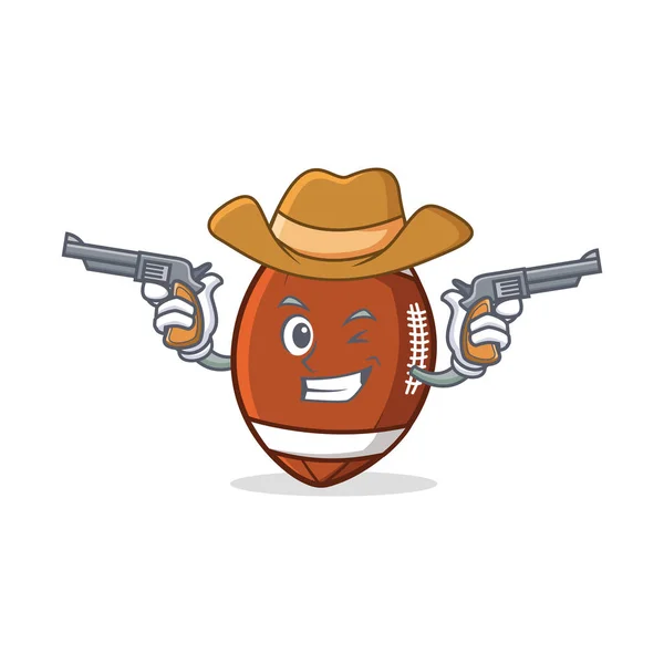 Cowboy American football character cartoon — Stock Vector