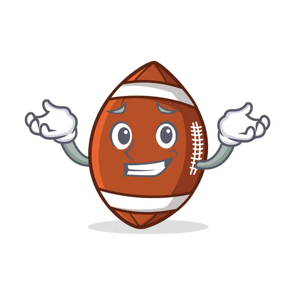 Grinning personaggio del football americano cartone animato — Vettoriale Stock
