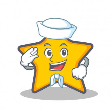 Denizci yıldız karakter karikatür tarzı