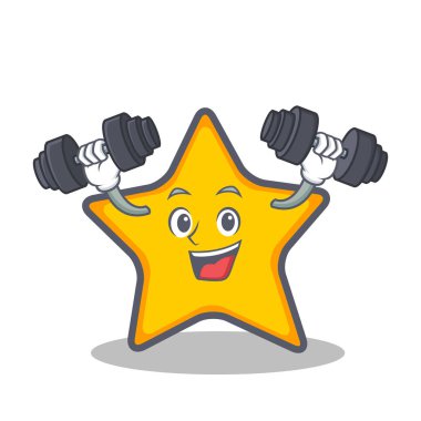 Fitness yıldız karakter karikatür tarzı