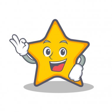 Tamam yıldız karakter karikatür tarzı