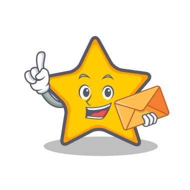 yıldız karakter karikatür tarzı zarf ile
