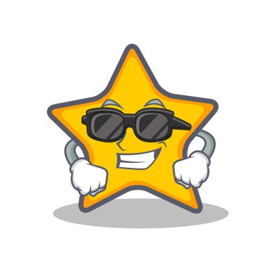Super cool star character cartoon style clipart