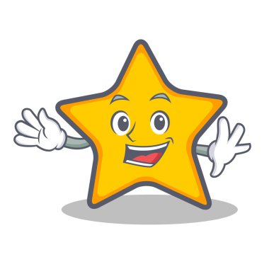 Yıldız karakter karikatür tarzı sallayarak