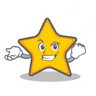 Başarılı yıldız karakter karikatür tarzı