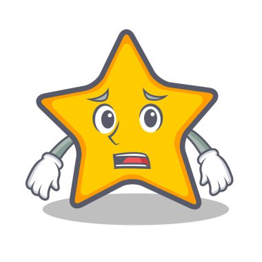 Korkarım yıldız karakter karikatür tarzı