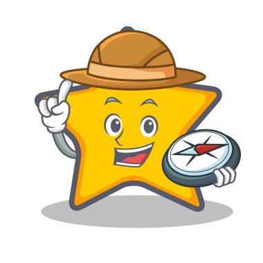 Explorer yıldız karakter karikatür tarzı