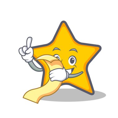 yıldız karakter karikatür tarzı menü ile