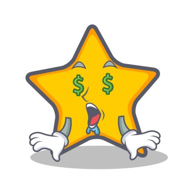 Para göz yıldız karakter karikatür tarzı