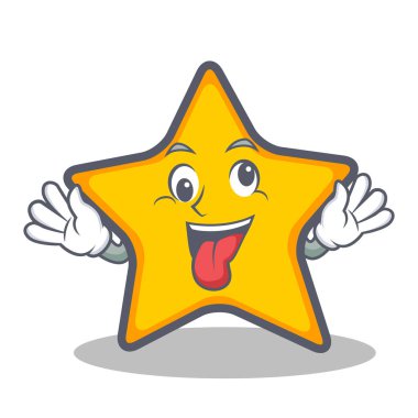 Deli yıldız karakter karikatür tarzı