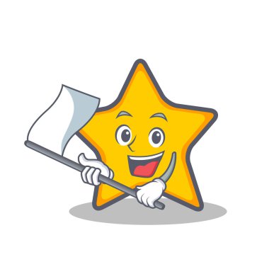 Bayrak yıldız karakter karikatür tarzı ile