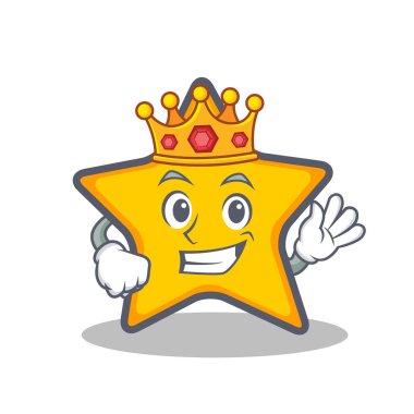 Kral yıldız karakter karikatür tarzı