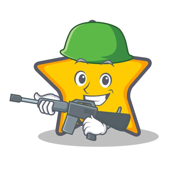 Army star character cartoon style — Stock Vector