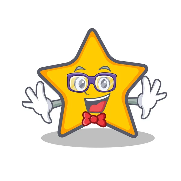 Geek personaje estrella estilo de dibujos animados — Vector de stock