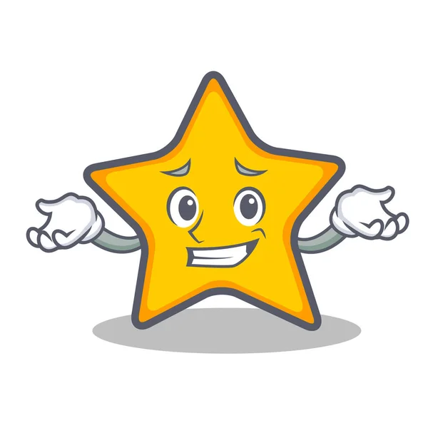 Estrella sonriente carácter estilo de dibujos animados — Vector de stock