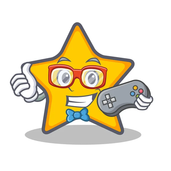 Jugador estrella personaje estilo de dibujos animados — Vector de stock