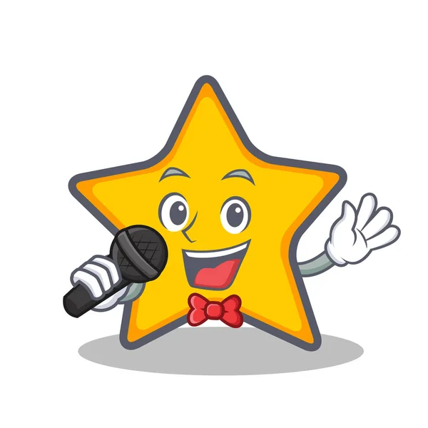 Karaoke estrella personaje de dibujos animados estilo — Vector de stock