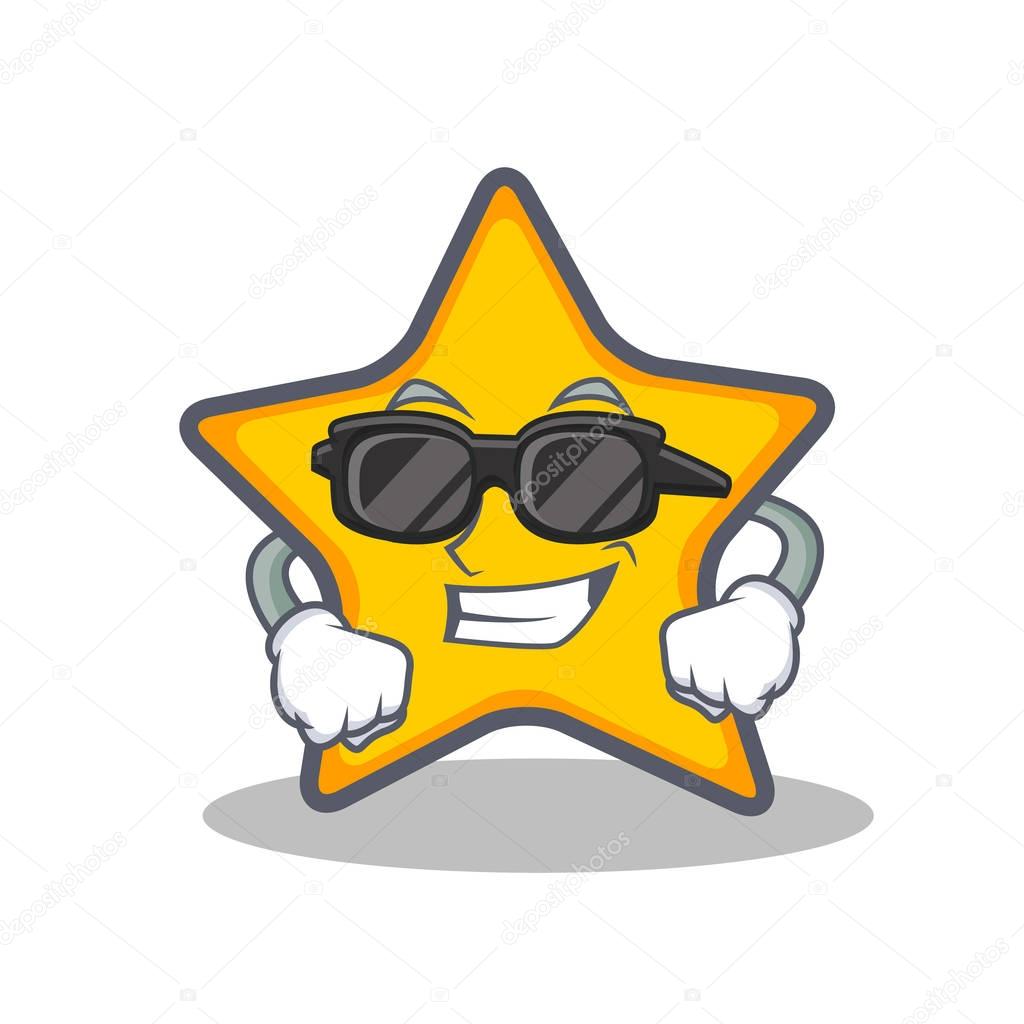 Super cool star character cartoon style vector illustration