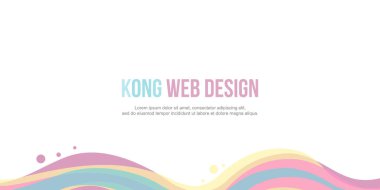 Web sitesi başlığı renkli dalga tasarımı