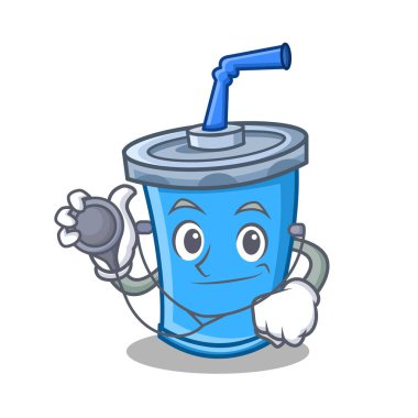 Doktor soda içecek karakter karikatür