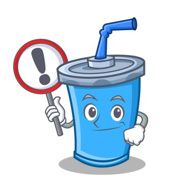 İşareti soda içecek karakter karikatür ile