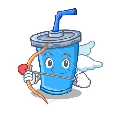 Aşk tanrısı soda içecek karakter karikatür