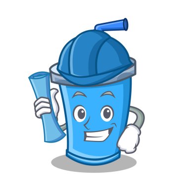 Mimar soda içecek karakter karikatür