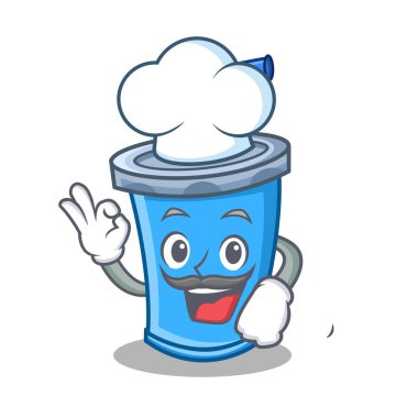 Şef soda içecek karakter karikatür