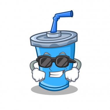 Süper cool soda içecek karakter karikatür