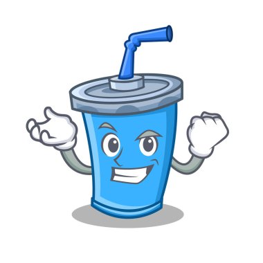 Başarılı soda içecek karakter karikatür