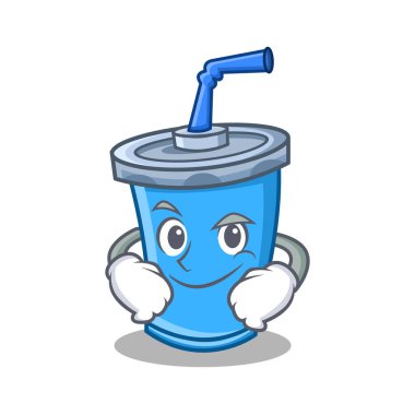 Smirking soda içecek karakter karikatür