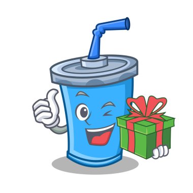 soda içecek karakter karikatür hediye ile