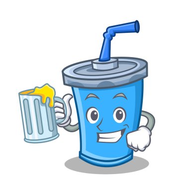 Suyu soda içecek karakter karikatür ile