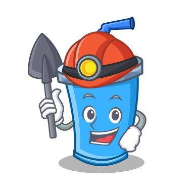 Madenci soda içecek karakter karikatür