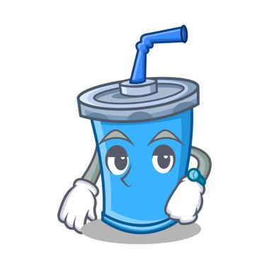 Soda içecek karakter karikatür bekliyor