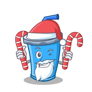 Santa şeker soda içecek karakter karikatür ile