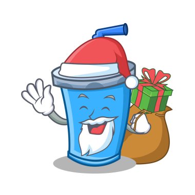 Noel Baba hediye soda içecek karakter karikatür ile
