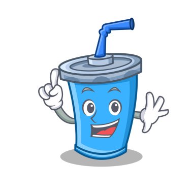 Parmak soda içecek karakter karikatür