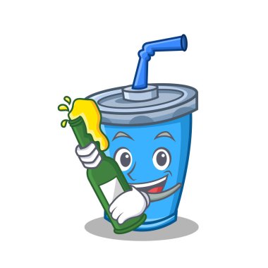 bira ile soda içecek karakter karikatür