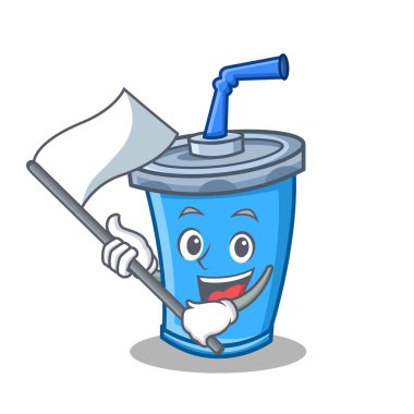 soda içecek karakter karikatür bayrak ile