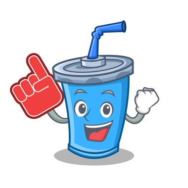 köpük parmak ile soda içecek karakter karikatür