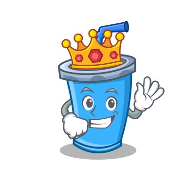 Kral soda içecek karakter karikatür