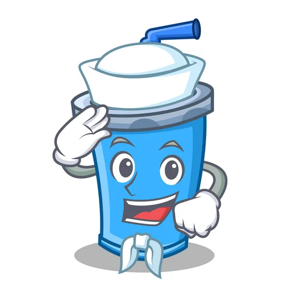 Matroos frisdrank drinken karakter cartoon — Stockvector