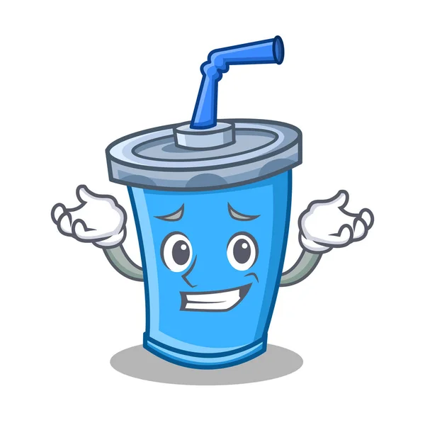 Grinning refrigerante bebida personagem desenhos animados —  Vetores de Stock