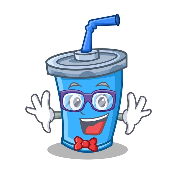 Geek frisdrank drinken karakter cartoon — Stockvector