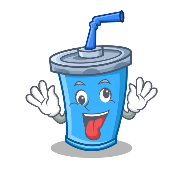 Gek frisdrank drinken karakter cartoon — Stockvector