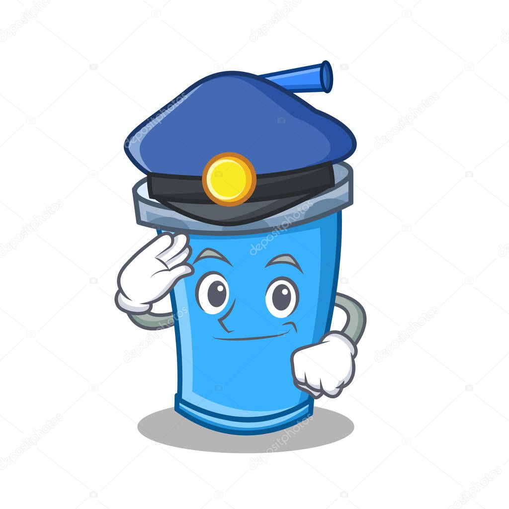 Police soda drink character cartoon